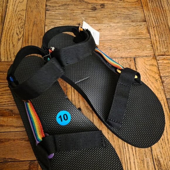 Teva Midform Pride Rainbow Men’s Unisex Size 10 Black Hiking Trail Sandals - Picture 6 of 9